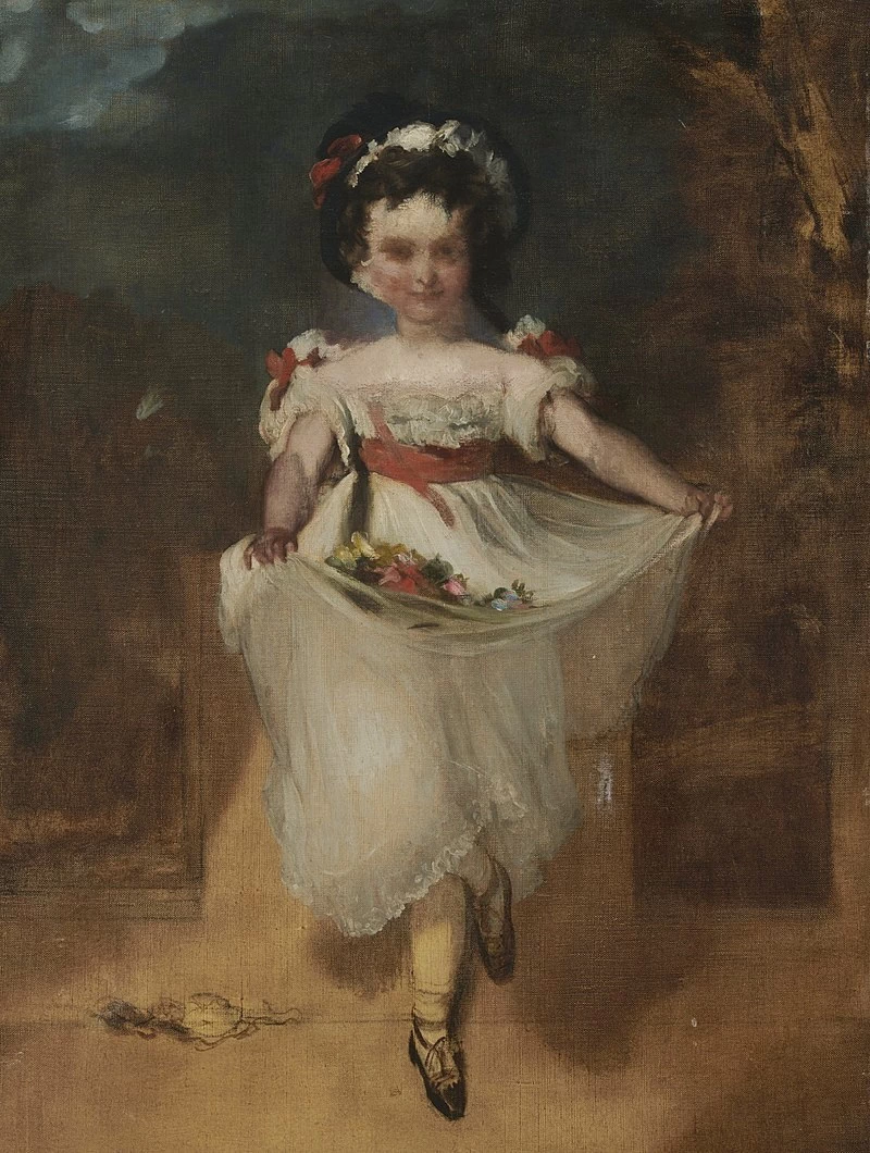 Ragazza che porta i fiori nel suo grembiule - 1860